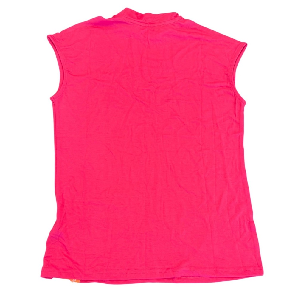 YooAurvox Girls Rose Red Cap Sleeve Mock Neck Tee Size 11-12Y NEW